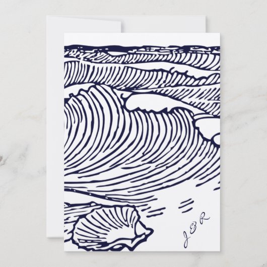 Rustieke chique strand bestemming bruiloft uitnodi kaart (Achterkant)