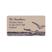 Rustieke chique strand bruiloft adres label (Voorkant)