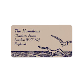 Rustieke chique strand bruiloft adres label