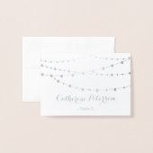 Rustieke chique string lichten plaats kaart | esco (Voorkant met envelop)