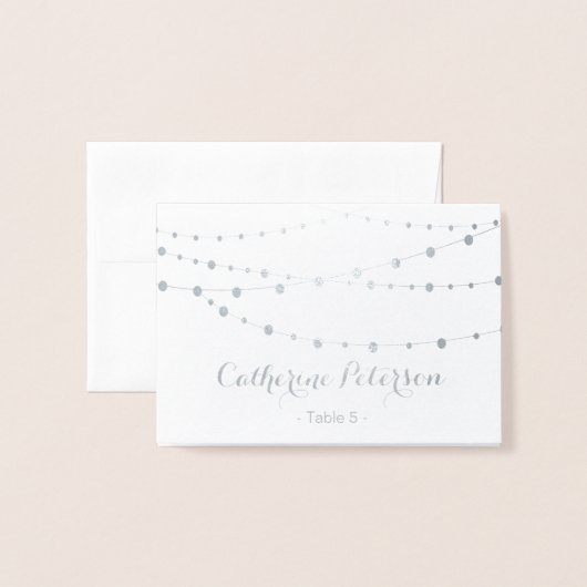 Rustieke chique string lichten plaats kaart | esco (Voorkant met envelop)