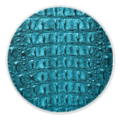 Rustieke chique turquoise aqua blauwe alligator pr keramische knop (Voorkant)
