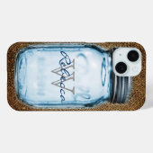 Rustieke chique westerne burlap aanpasbare mason j Case-Mate iPhone case (Achterkant (horizontaal))
