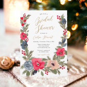 Rustieke chique winter bloemenWaterverf vrijgezell Kaart