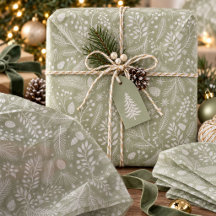 Rustieke-chique winterloof groen ivoor ID1335