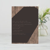 Rustieke Chocolade Rozen Hout Moderne Bruidsdouche Kaart (Staand voorkant)