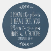 Rustieke Christelijke Bijbelverzen Typografie Ronde Sticker (Voorkant)