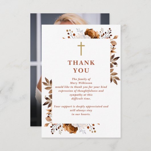 Rustieke Christelijke viering van het leven begraf Bedankkaart (Voorkant / Achterkant)