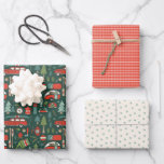 Rustieke Christmas Lake Life Camping Rood & Groen Inpakpapier Vel<br><div class="desc">Een rustieke set van kerst design met gezellige en schattige illustraties van kamperen en het leven op het meer, donkergroen sneeuwvlokpatroon en traditioneel rood geruite design. Kleuren omvatten traditionele kerstkleuren van groen, rood en wit, evenals donker blauwgroen en muntgroen. Geweldig voor een meerhuis en hut kerstdecor, evenals een geweldig vakantiegeschenk...</div>