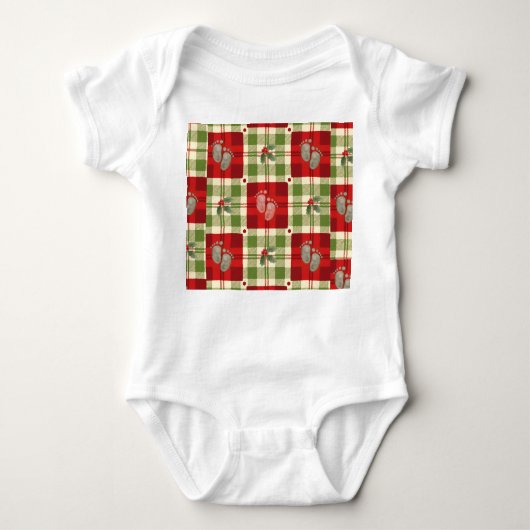 Rustieke Christmas Plaid Baby Outfit – Boerderij Romper (Voorkant)