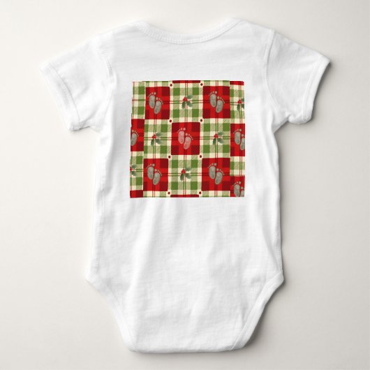 Rustieke Christmas Plaid Baby Outfit – Boerderij Romper (Achterkant)