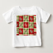 Rustieke Christmas Plaid Baby T-shirt – Feestelijk (Voorkant)