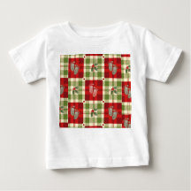 Rustieke Christmas Plaid Baby T-shirt – Feestelijk