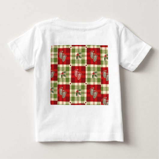 Rustieke Christmas Plaid Baby T-shirt – Feestelijk (Achterkant)