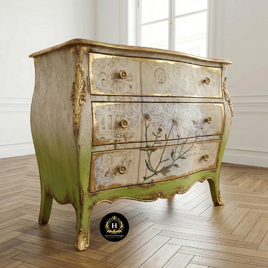 Rustieke Chrysanten Textuur Decoupage Meubelen Tissuepapier