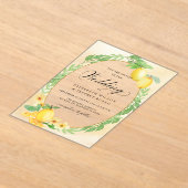 Rustieke Citroen Citrus Boho Zomer Bruiloft Acryl Uitnodigingen (Laagn)