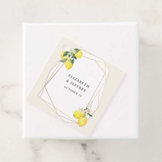 Rustieke citroen citrus boho zomer bruiloft bedankjes labels (In situ)