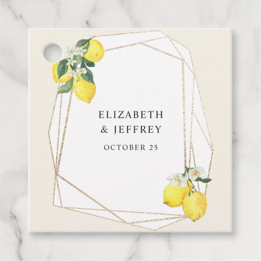 Rustieke citroen citrus boho zomer bruiloft bedankjes labels (Voorkant)