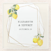 Rustieke citroen citrus boho zomer bruiloft glazen onderzetter (Voorkant)