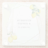 Rustieke citroen citrus boho zomer bruiloft glazen onderzetter (Achterkant)