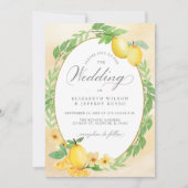 Rustieke citroen citrus boho zomer bruiloft kaart (Voorkant)