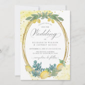 Rustieke citroen citrus boho zomer bruiloft kaart (Voorkant)