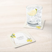 Rustieke citroen citrus boho zomer bruiloft kartonnen onderzetters (Insitu)