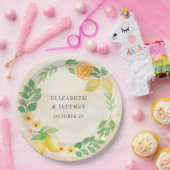 Rustieke citroen citrus boho zomer bruiloft papieren bordje (Feest)