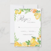 Rustieke citroen citrus boho zomer bruiloft RSVP kaartje (Voorkant)
