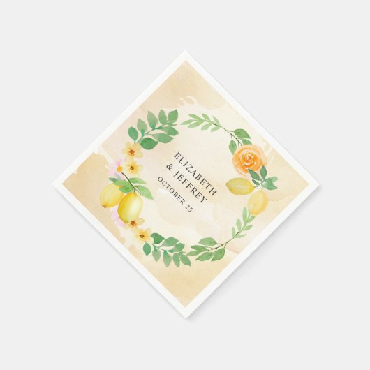 Rustieke citroen citrus boho zomer bruiloft servet (Hoek)