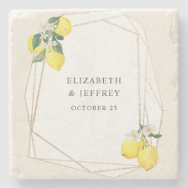 Rustieke citroen citrus boho zomer bruiloft stenen onderzetter
