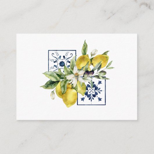 Rustieke Citroen Citrus Waterverf bruiloft Details Informatiekaartje (Achterkant)