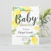 Rustieke citroen fruit bruiloft babyshower uitnodi kaart (Staand voorkant)