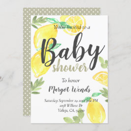 Rustieke citroen fruit bruiloft babyshower uitnodi kaart