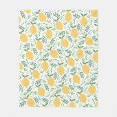 Rustieke citroen gele zomer tropische bladeren pat fleece deken (Voorkant)