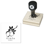 Rustieke citroen save the date trouw initiaal rubberstempel (Gestempeld)