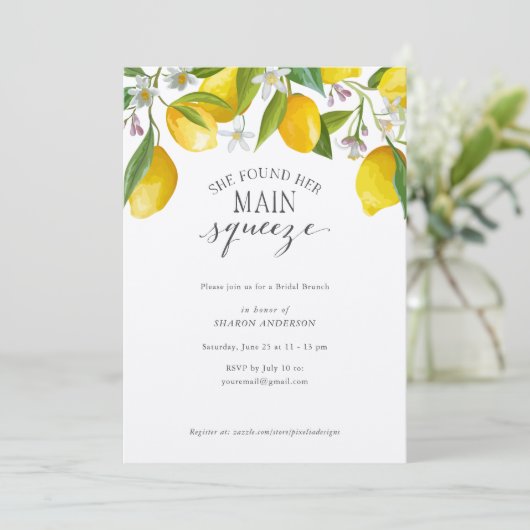 Rustieke Citroen Ze vond haar belangrijkste squeez Kaart (Staand voorkant)