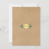 Rustieke citroenen baby shower gedicht bedankkaart (Achterkant)
