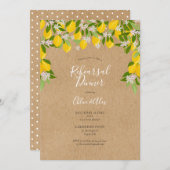 Rustieke citroenen bloesem repetitie diner kaart (Voorkant / Achterkant)