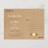 Rustieke citroenen Boho elegant Bewaar de datum Briefkaart (Achterkant)