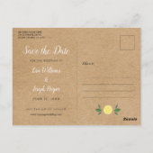 Rustieke citroenen Boho elegante bewaar de datum Briefkaart (Achterkant)