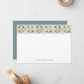 Rustieke citroenen Mediterrane Tegels gepersonalis Notitiekaartje (Voorkant / Achterkant in situ)