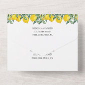 Rustieke citroenen Trouw uitnodiging alles in een (Achterkant)