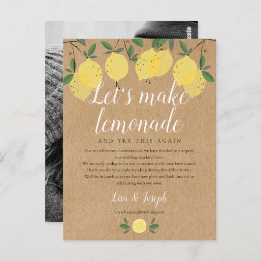 Rustieke Citroenen Verander de Datum Uitgestelde F Briefkaart (Voorkant / Achterkant)