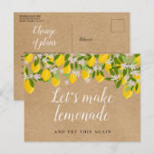Rustieke citroenen veranderen de datum uitgestelde briefkaart (Voorkant / Achterkant)