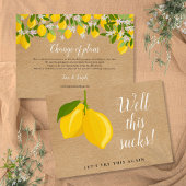 Rustieke citroenen veranderen de datum uitgestelde save the date