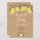 Rustieke citroenen Zoete 16 Verjaardagsfeestje Kaart (Voorkant / Achterkant)