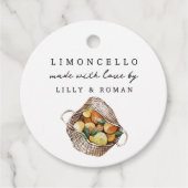 Rustieke citroenmand Persoonlijke Limoncello Bedankjes Labels (Voorkant)