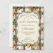 Rustieke Citrus Aardbei Baby Shower Kaart (Voorkant)