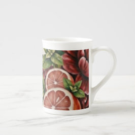 Rustieke Citrus Bloemige zomer Bruidsdouche Porselein Kop